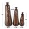 Dark Brown Hammered Texture Metal Vase Set